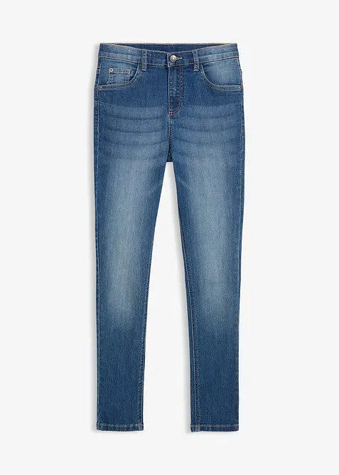 Skinny jeans i materiale med stretch og regulerbar linning, Straight, bonprix