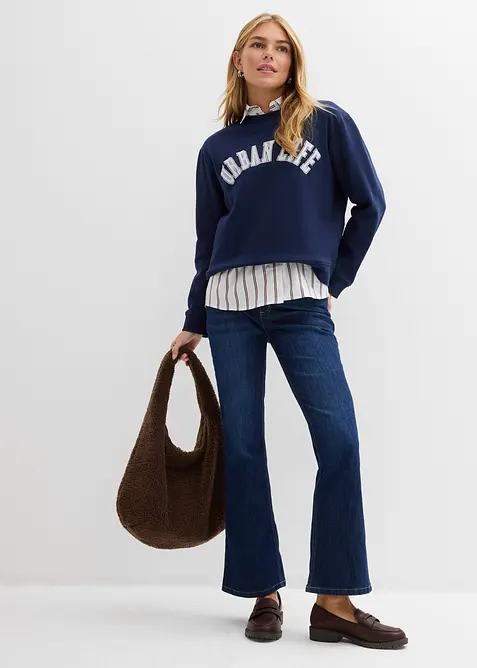 Oversized sweatshirt i 100% bomull, bonprix