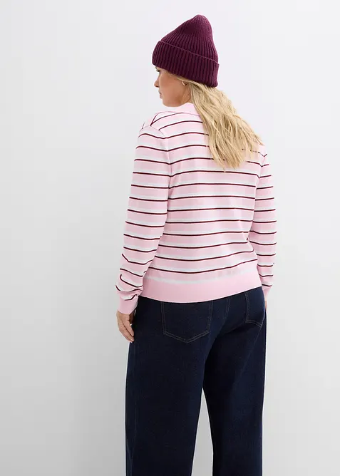 Genser med krage og V-hals, bonprix