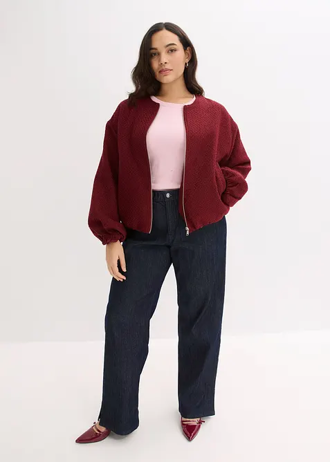 Bomberjakke i myk boucl&eacute;, bonprix