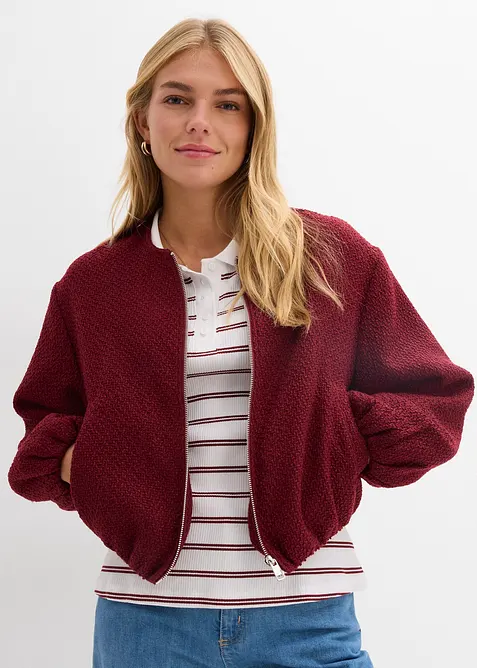 Bomberjakke i myk boucl&eacute;, bonprix