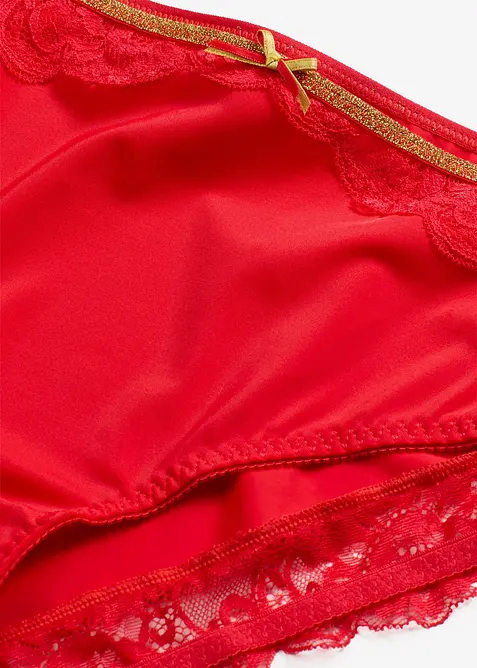 Truse med h&oslash;y midje og nydelige blonder, bonprix