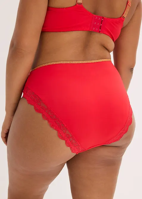 Truse med h&oslash;y midje og nydelige blonder, bonprix