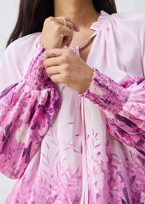 Bluse med silke, bonprix