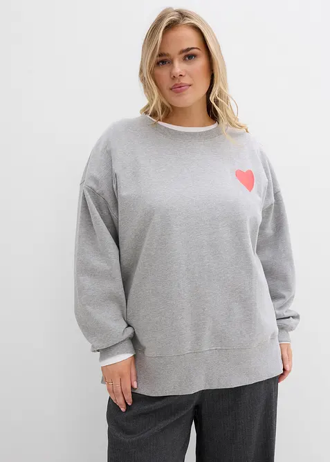 Oversized sweatshirt i &oslash;kologisk bomull, bonprix