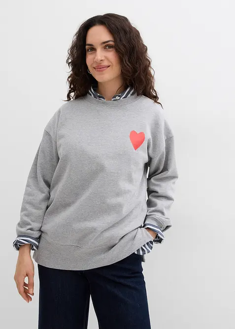 Oversized sweatshirt i &oslash;kologisk bomull, bonprix