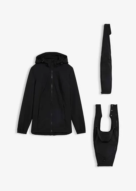 4-i-1-softshelljakke med b&aelig;reinnsats for baby foran og bak, bonprix