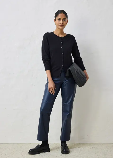 Cardigan med silke, bonprix