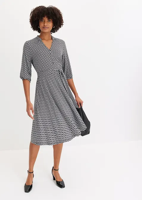 Trikotkjole med knytebelte (2-pack), bonprix