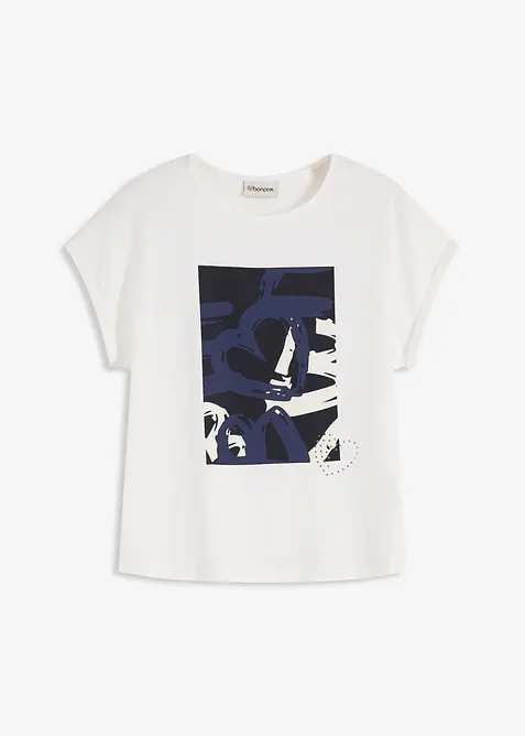 Top med viskose og glitterstener, bonprix