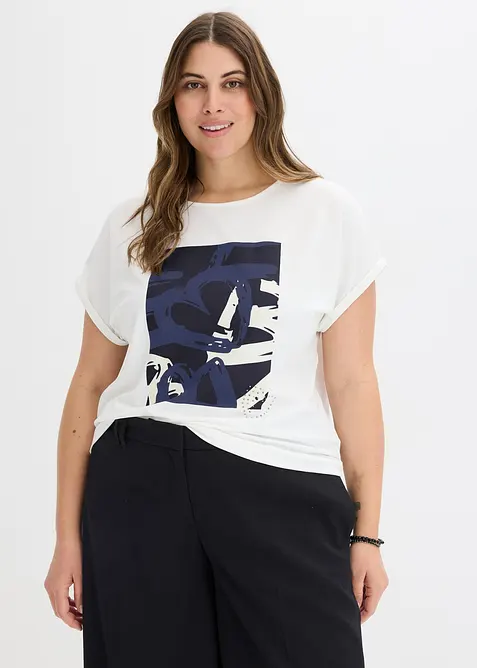 Top med viskose og glitterstener, bonprix