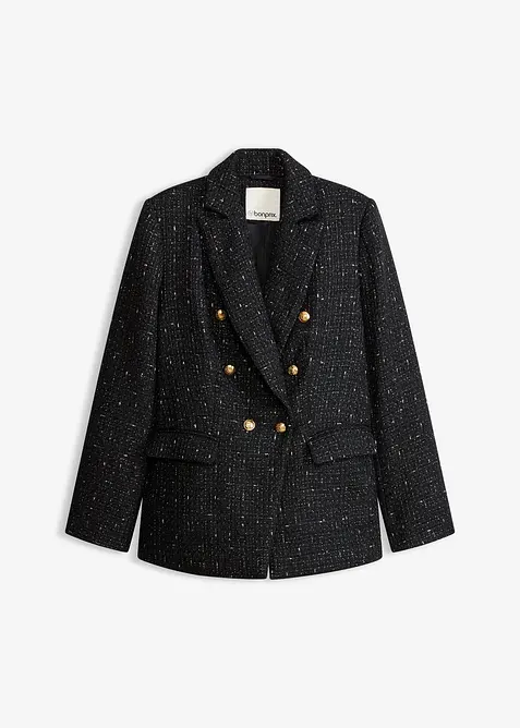 Dobbelkneppet boucl&eacute;-blazer, bonprix