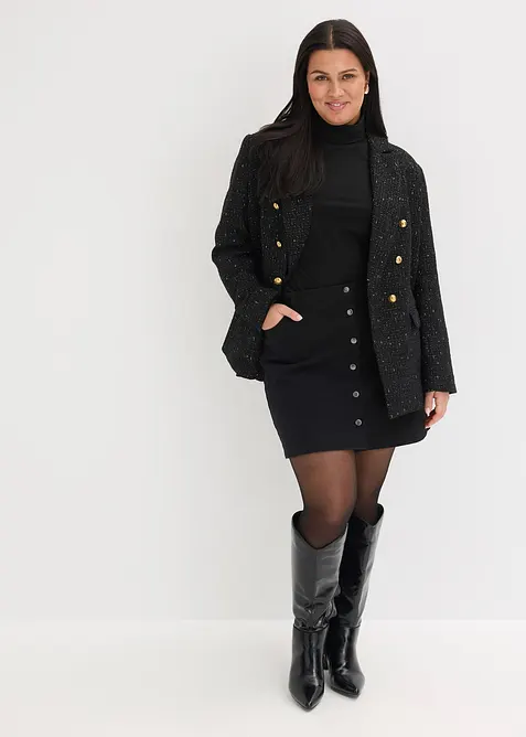 Dobbelkneppet boucl&eacute;-blazer, bonprix