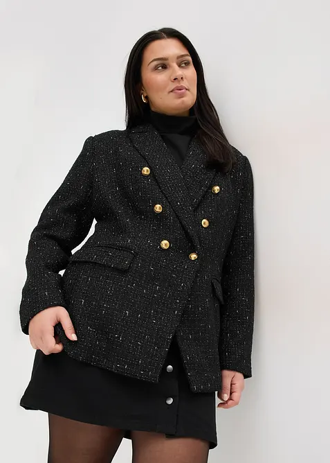 Dobbelkneppet boucl&eacute;-blazer, bonprix