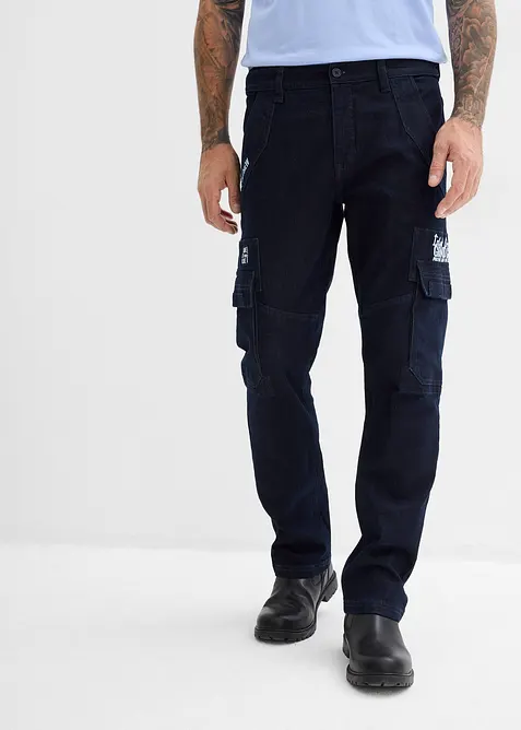 Relaxed-Fit stretch-jeans med komfortlinning, Straight, bonprix