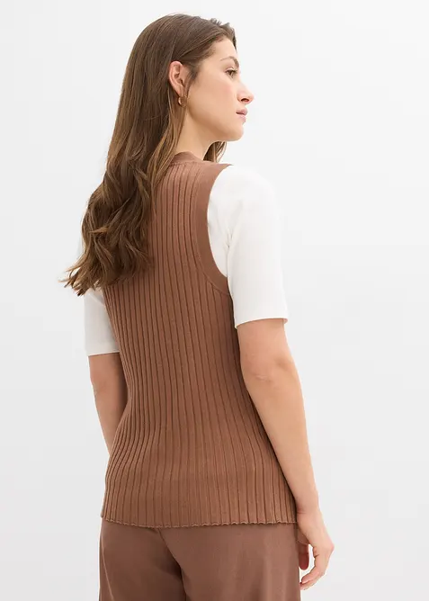 Vest i ribbestrikk, bonprix
