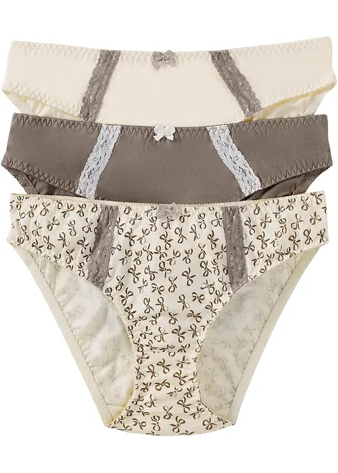 Truse med feminin print (3-pack), bonprix