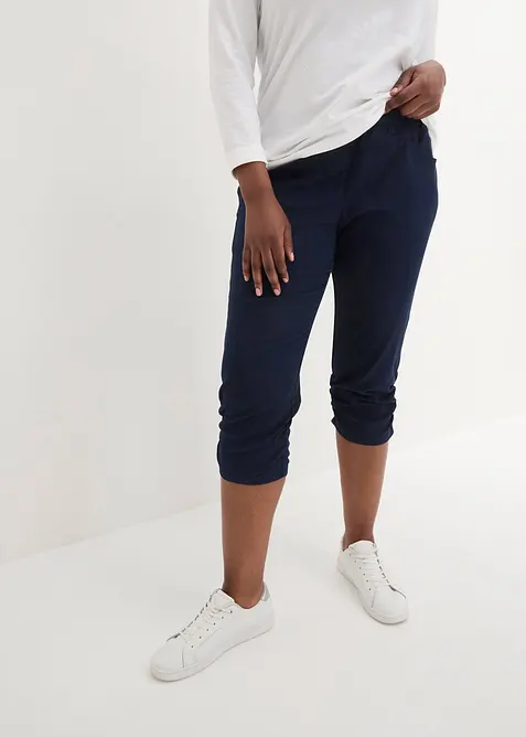 Capri-bukse i bomullsmiks med komfortlinning, bonprix