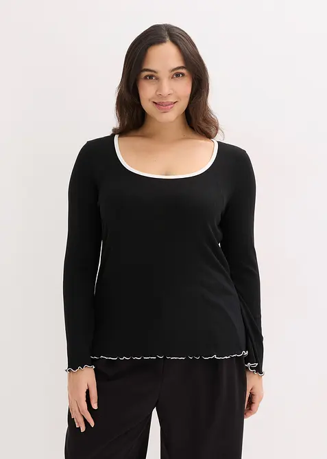 Ribbet topp, bonprix