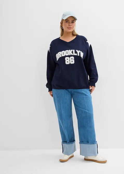 Oversized sweatshirt i myk bomullsmiks, bonprix