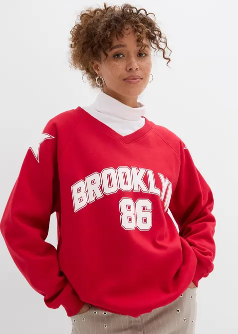 Oversized sweatshirt i myk bomullsmiks, bonprix