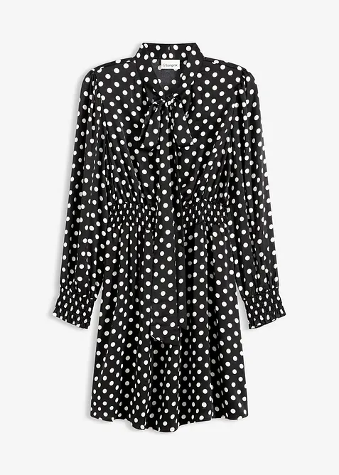 Kjole med sl&oslash;yfekrage av fint fallende sateng, bonprix