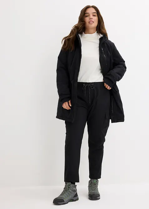 Funksjonsparkas med hette og teddyfleece, vanntett, bonprix