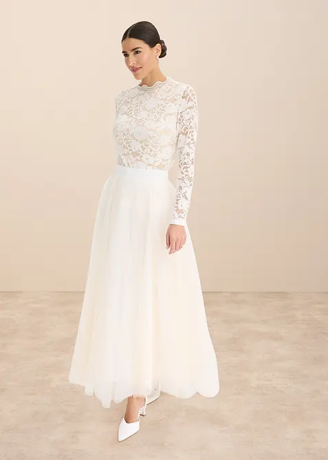 Langermet topp av blonde, bonprix