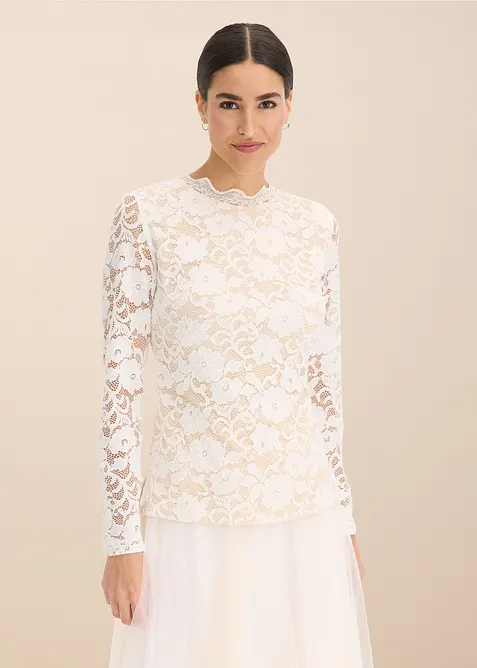 Langermet topp av blonde, bonprix