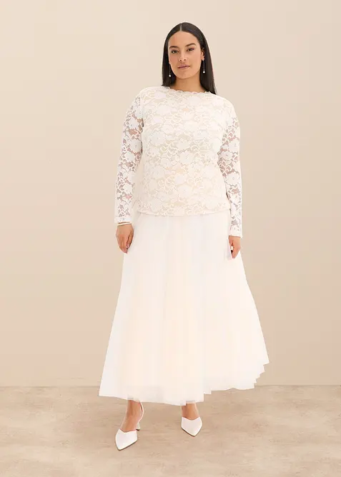 Langermet topp av blonde, bonprix