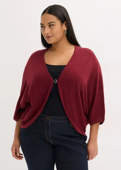 Finstrikket cardigan i 100% bomull, bonprix