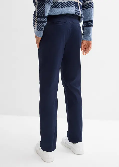 Regular Fit-chinos med belte og komfortlinning, Straight, bonprix