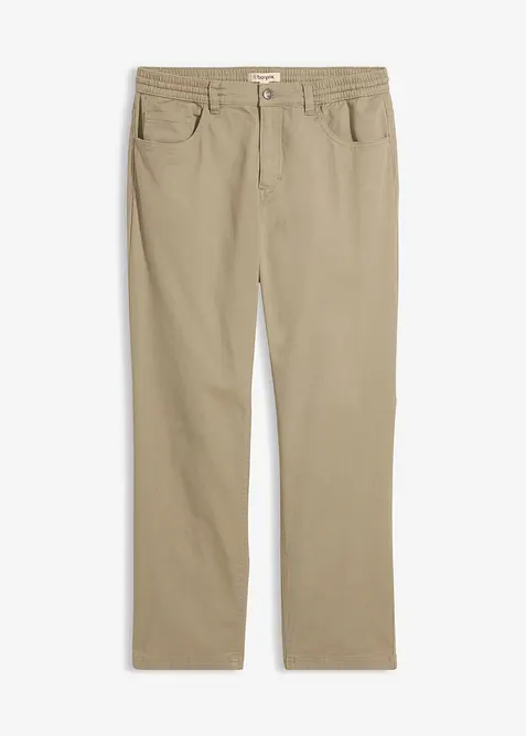 Relaxed Fit stretchbukse med komfortlinning, Straight, bonprix