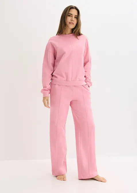 Sweat-kosedress med biser, bonprix