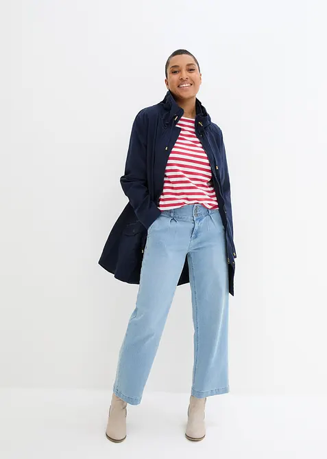 Kort bomullsparkas med st&aring;krage, innsvinget, bonprix