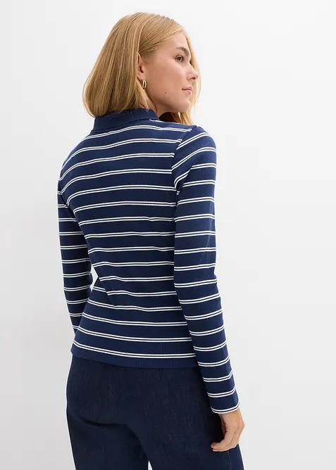 Ribbet poloskjorte, bonprix