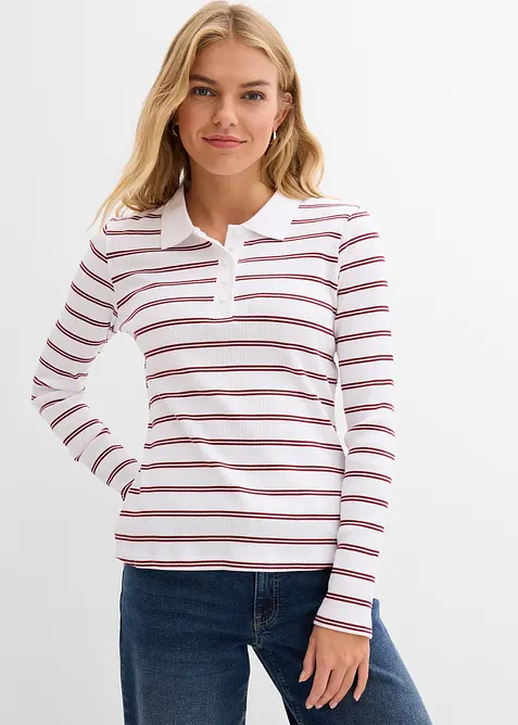 Ribbet poloskjorte, bonprix