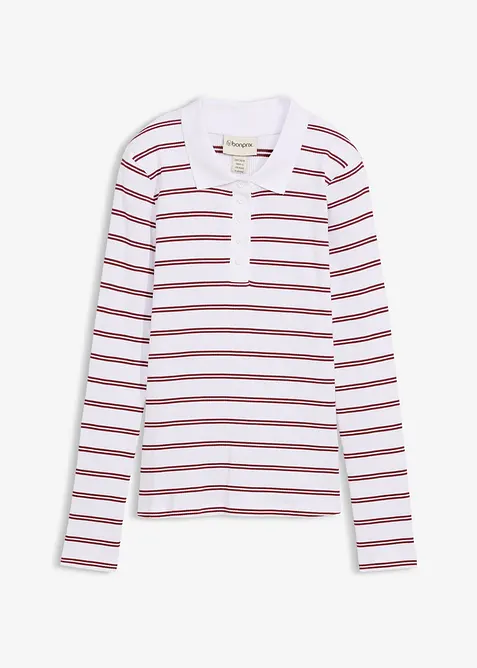 Ribbet poloskjorte, bonprix