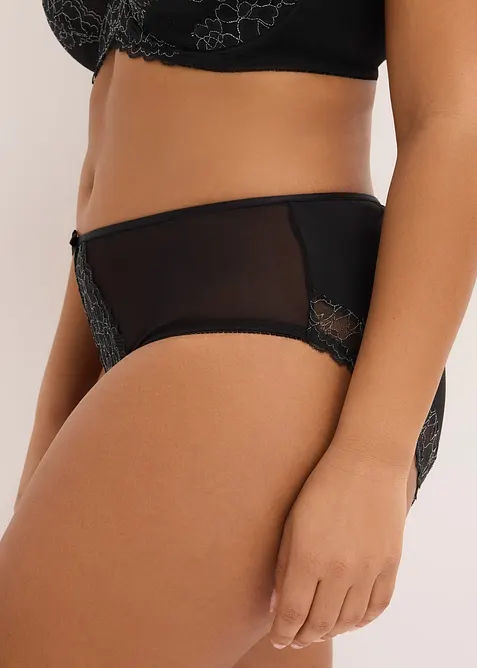 Truse med h&oslash;y midje og nydelige blonder, bonprix