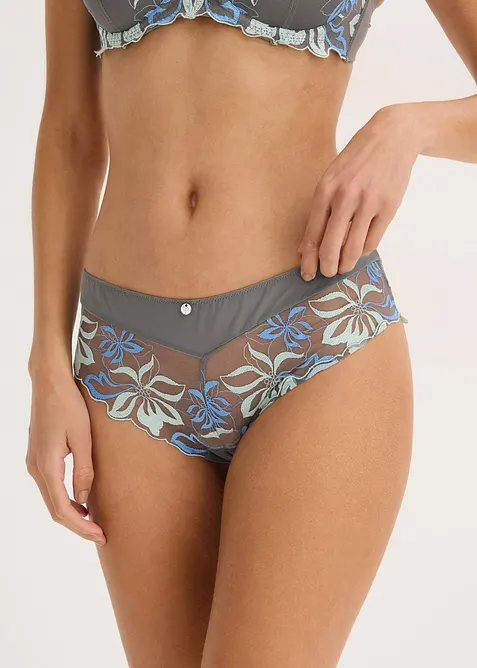 Hipstertruse med nydelige broderier, bonprix