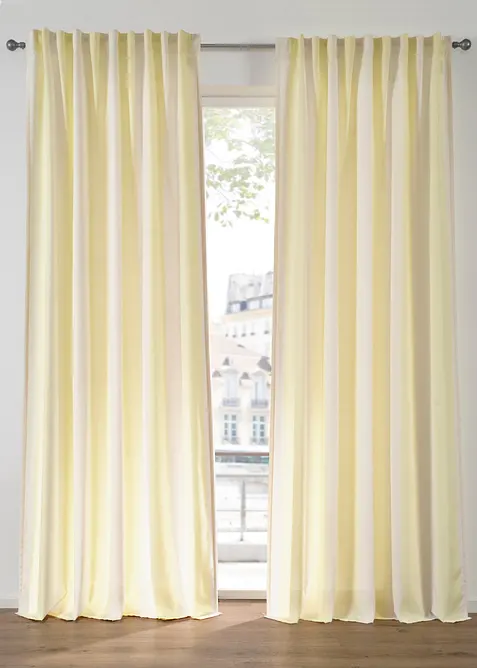 Gardin med stripem&oslash;nster og resirkulert polyester (1-pack), bonprix