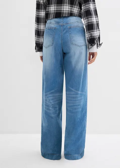 Wide Leg Jeans High Waist, komfortlinning, Full Length, bonprix