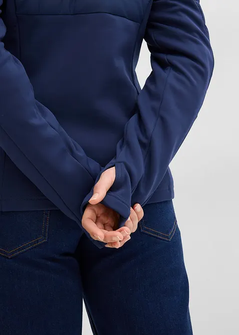 Vannavvisende hybridjakke med softshell- og vatterte innfellinger, bonprix