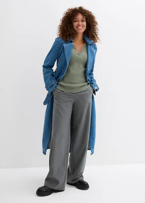 Genser med innfelte blonder, bonprix