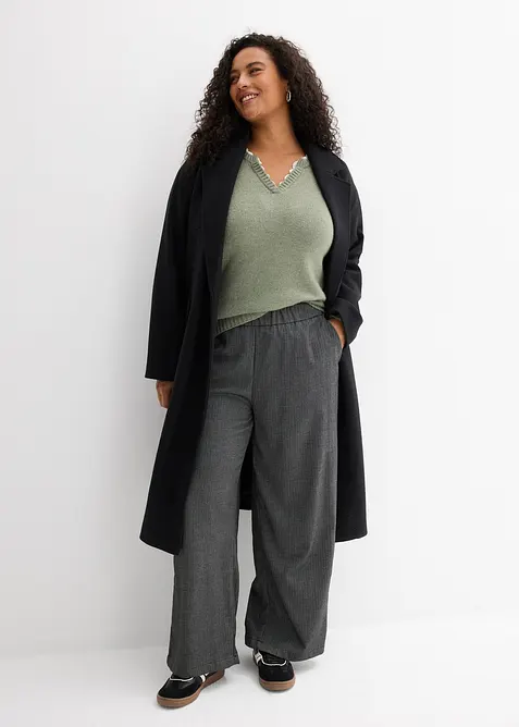 Genser med innfelte blonder, bonprix