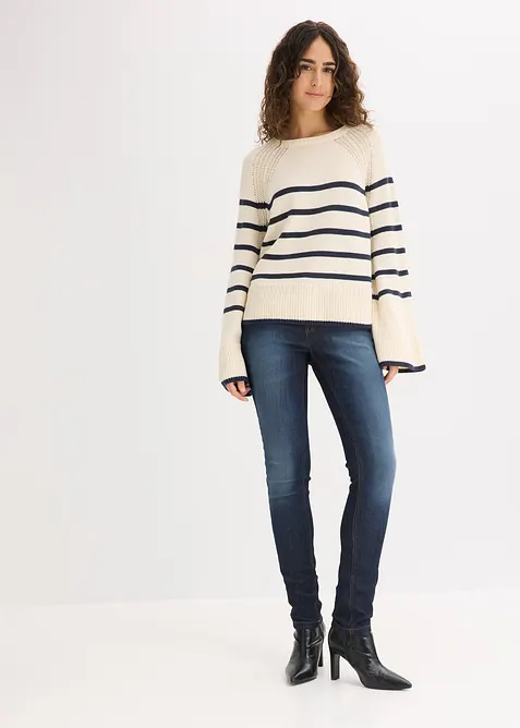 Genser med kontrastfargede striper, bonprix