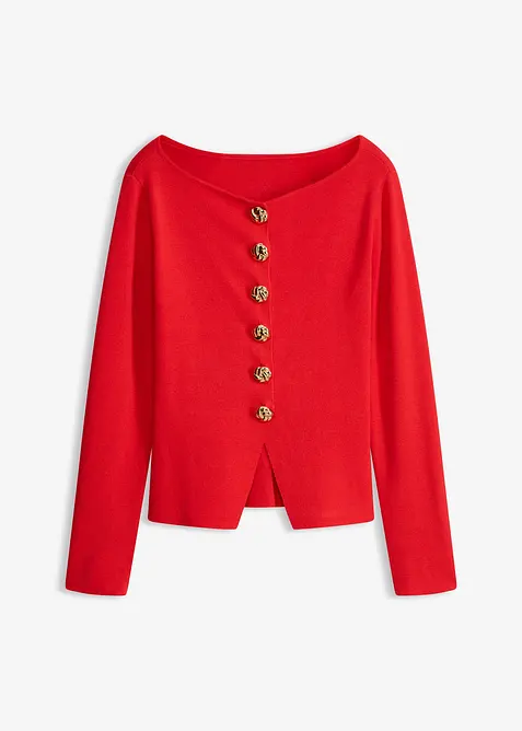 Cardigan med peplum og dekorative knapper, bonprix
