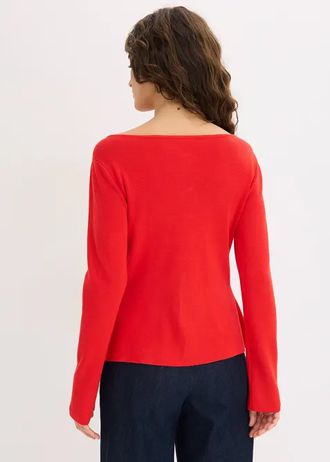 Cardigan med peplum og dekorative knapper, bonprix