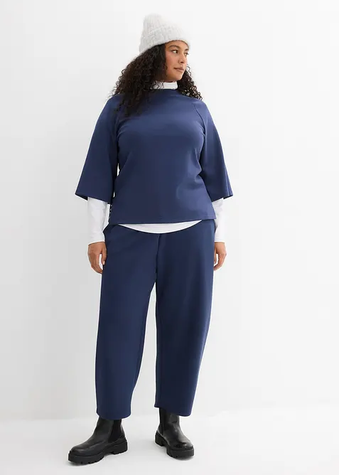 Topp av scuba-materiale med elastisk innfelling, bonprix