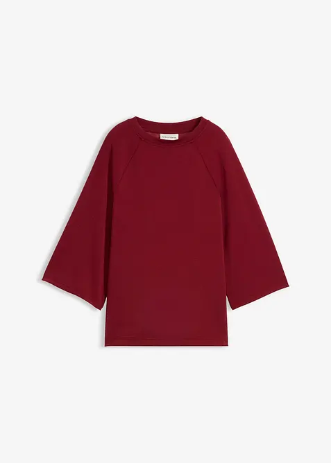 Boxy topp av scuba-manteriale med elastisk innfelling, bonprix